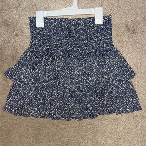 Floral Blue Smocked Women's Skirt